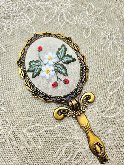 Handmade Vintage Embroidered Oval Mirror