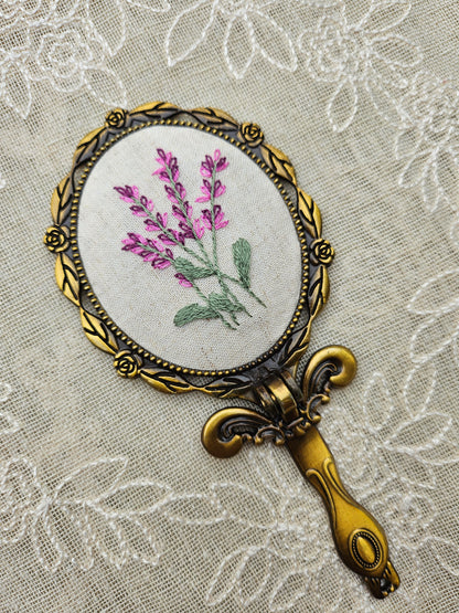 Handmade Vintage Embroidered Oval Mirror