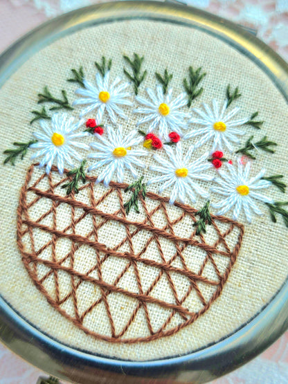 Handmade Vintage Embroidered Compact Mirror - Edition 3