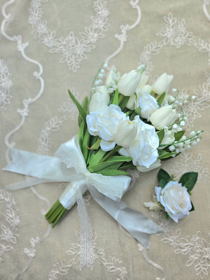 Crafted Bridal Bouquet With Boutonniere - Edition 4