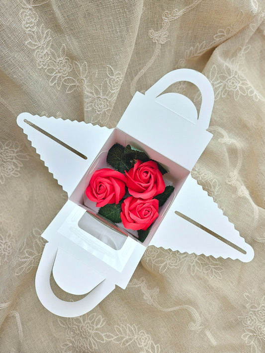 Crafted Flower Gift Box - RED