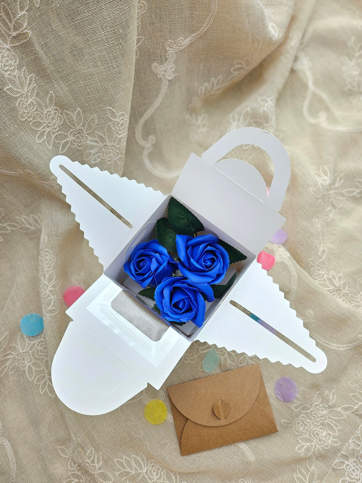 Crafted Flower Gift Box - BLUE