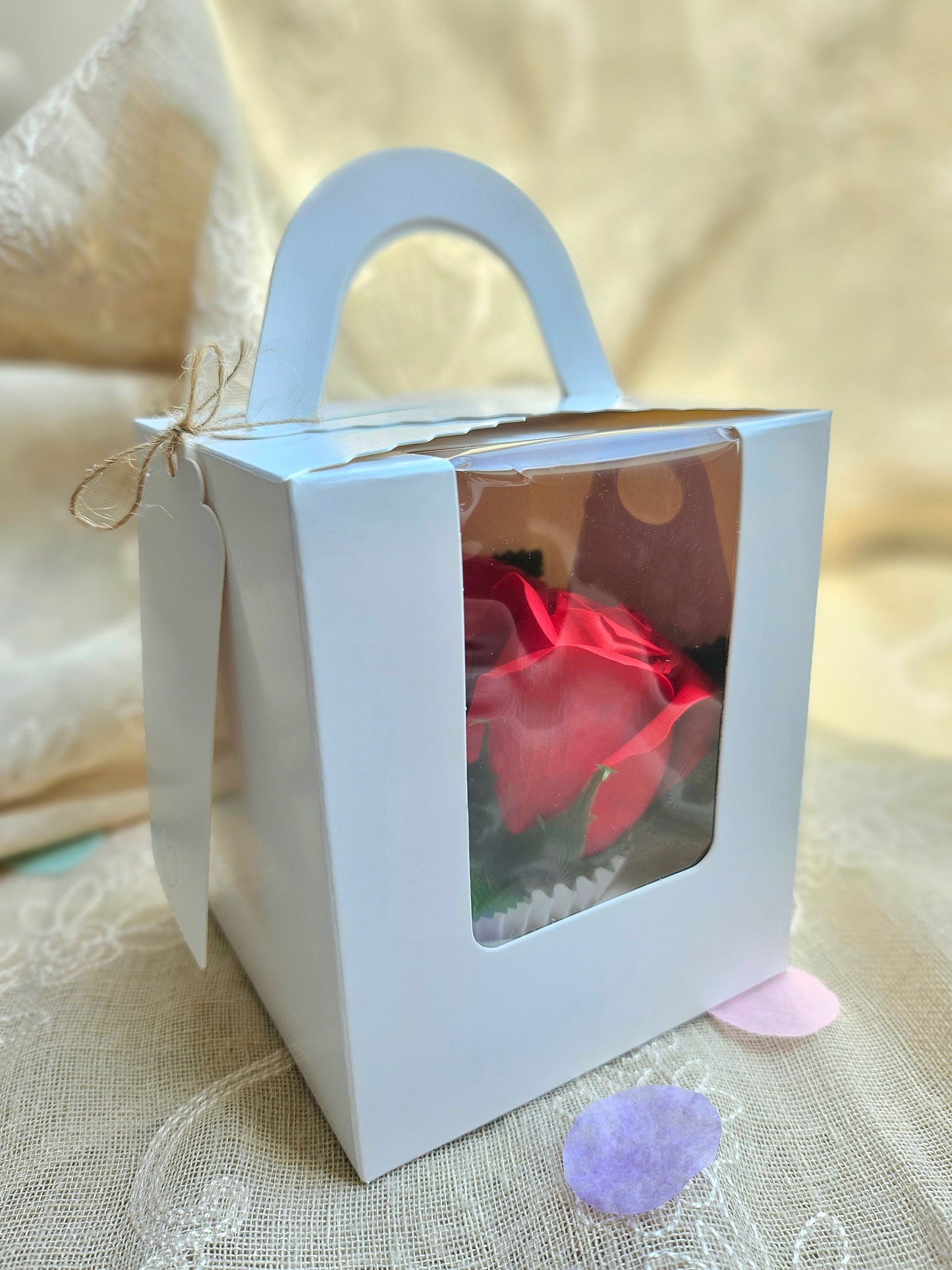 Crafted Flower Gift Box - RED