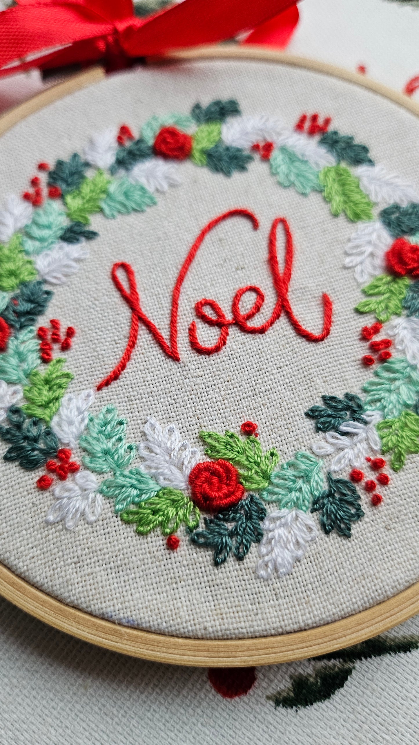 Embroidered Christmas Ornament, Art Display