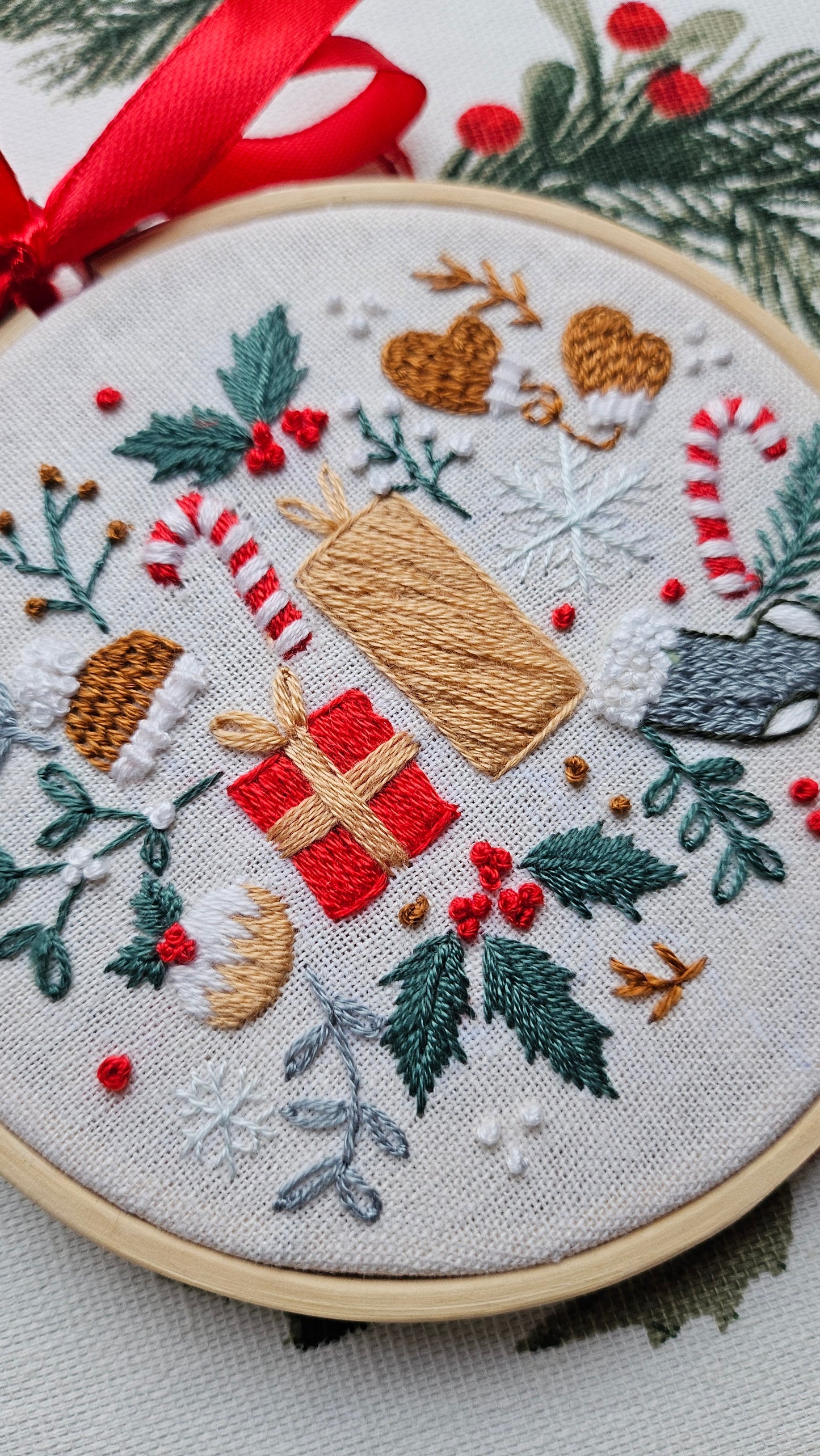 Embroidered Christmas Ornament, Art Display