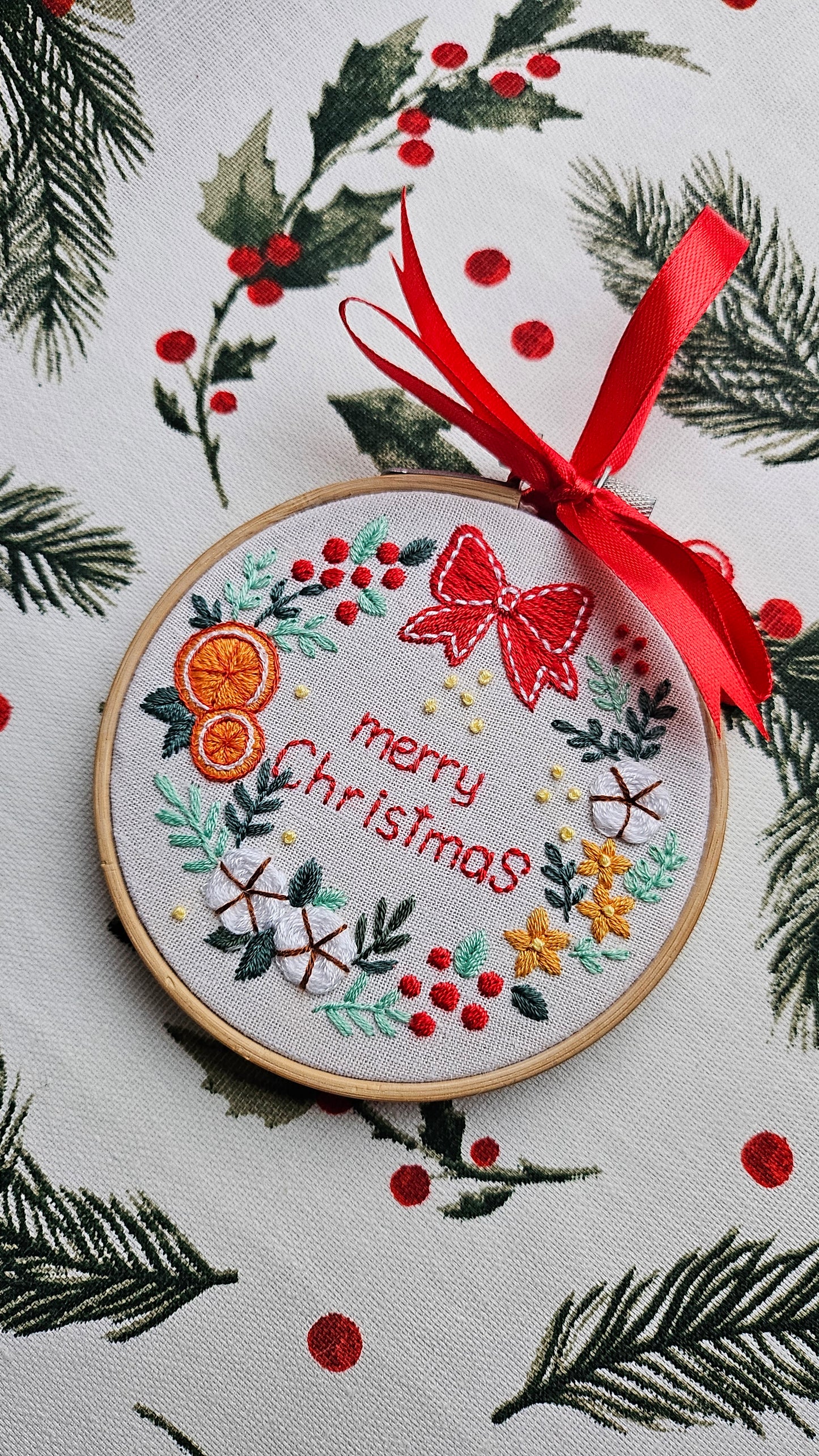 Embroidered Christmas Ornament, Art Display