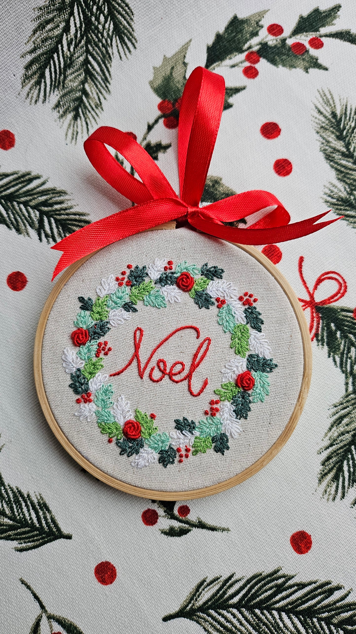 Embroidered Christmas Ornament, Art Display