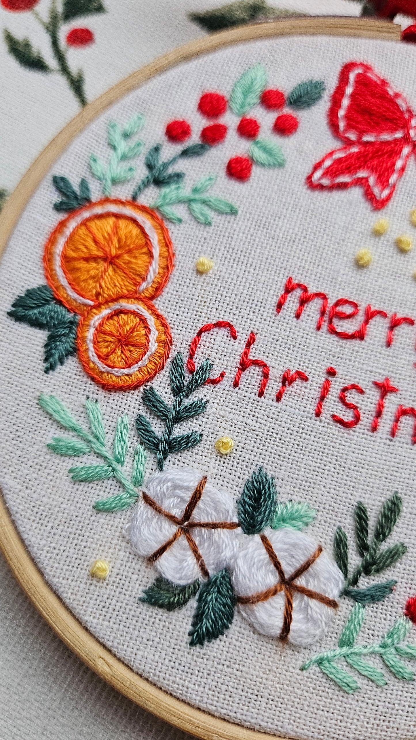 Embroidered Christmas Ornament, Art Display