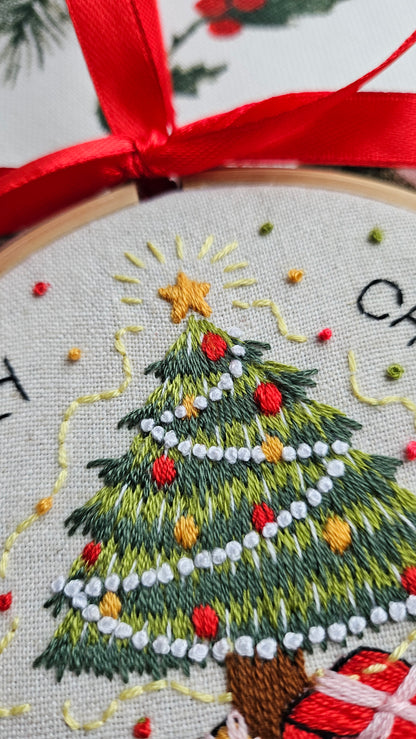 Embroidered Christmas Ornament, Art Display