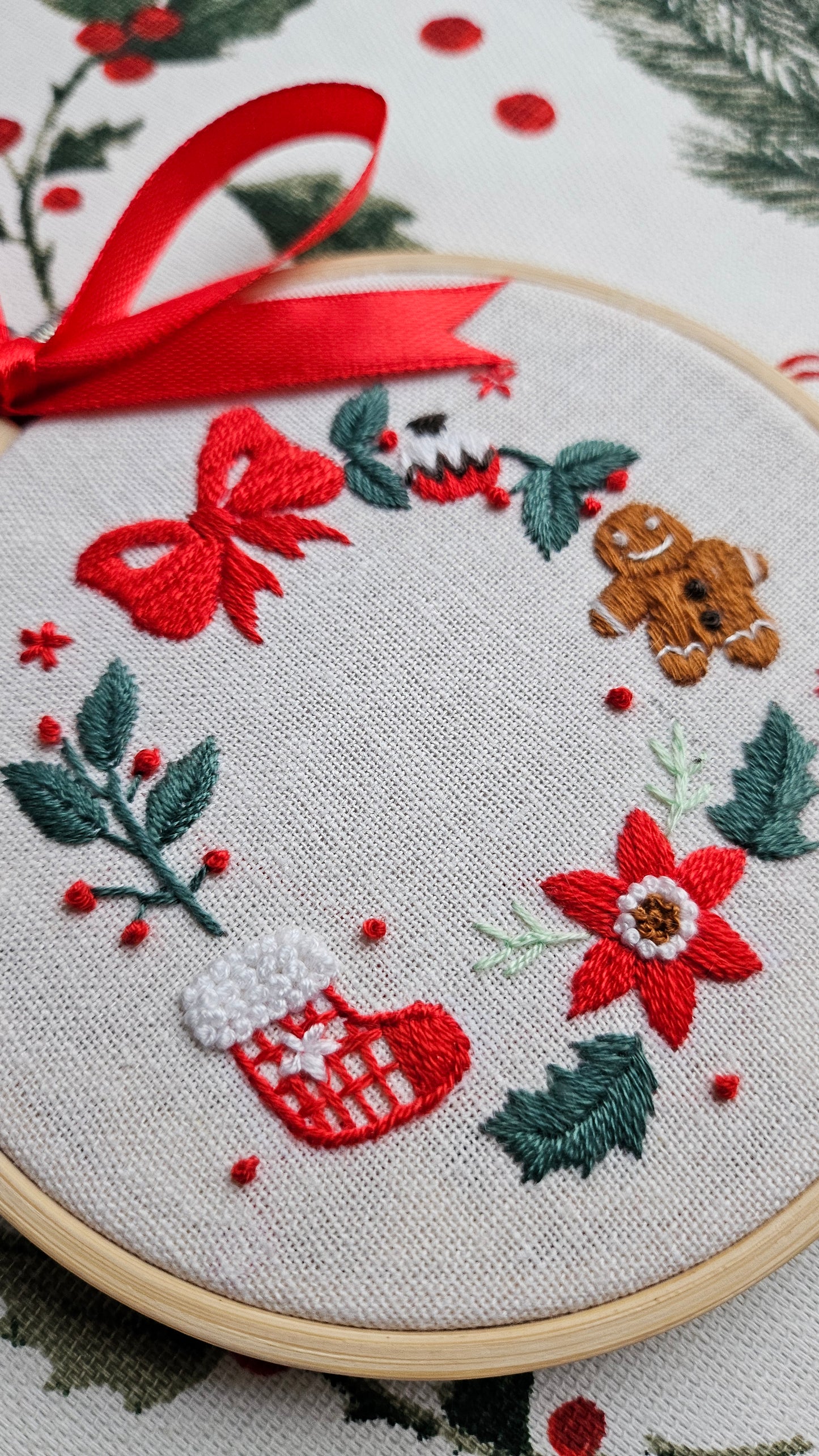 Embroidered Christmas Ornament, Art Display