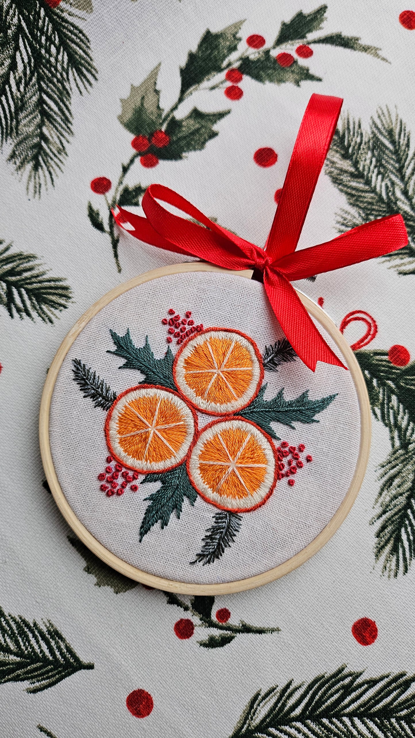 Embroidered Christmas Ornament, Art Display