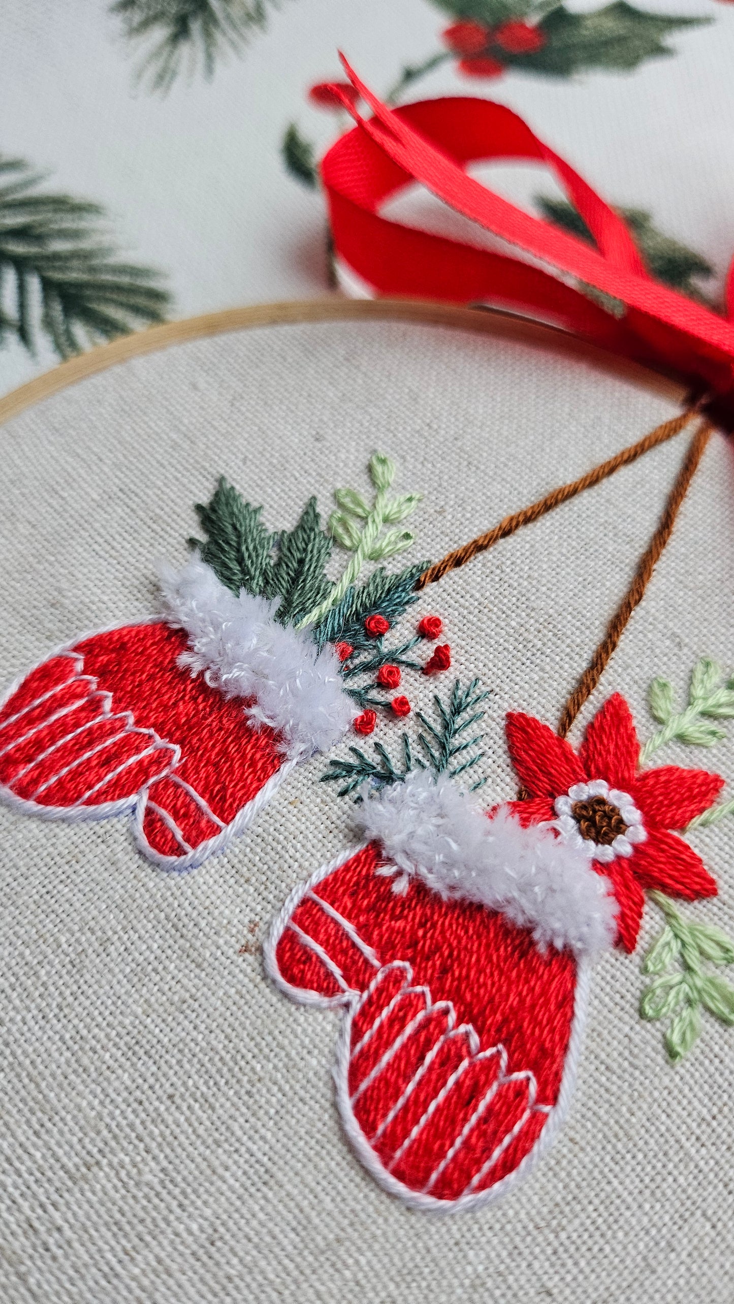 Embroidered Christmas Ornament, Art Display