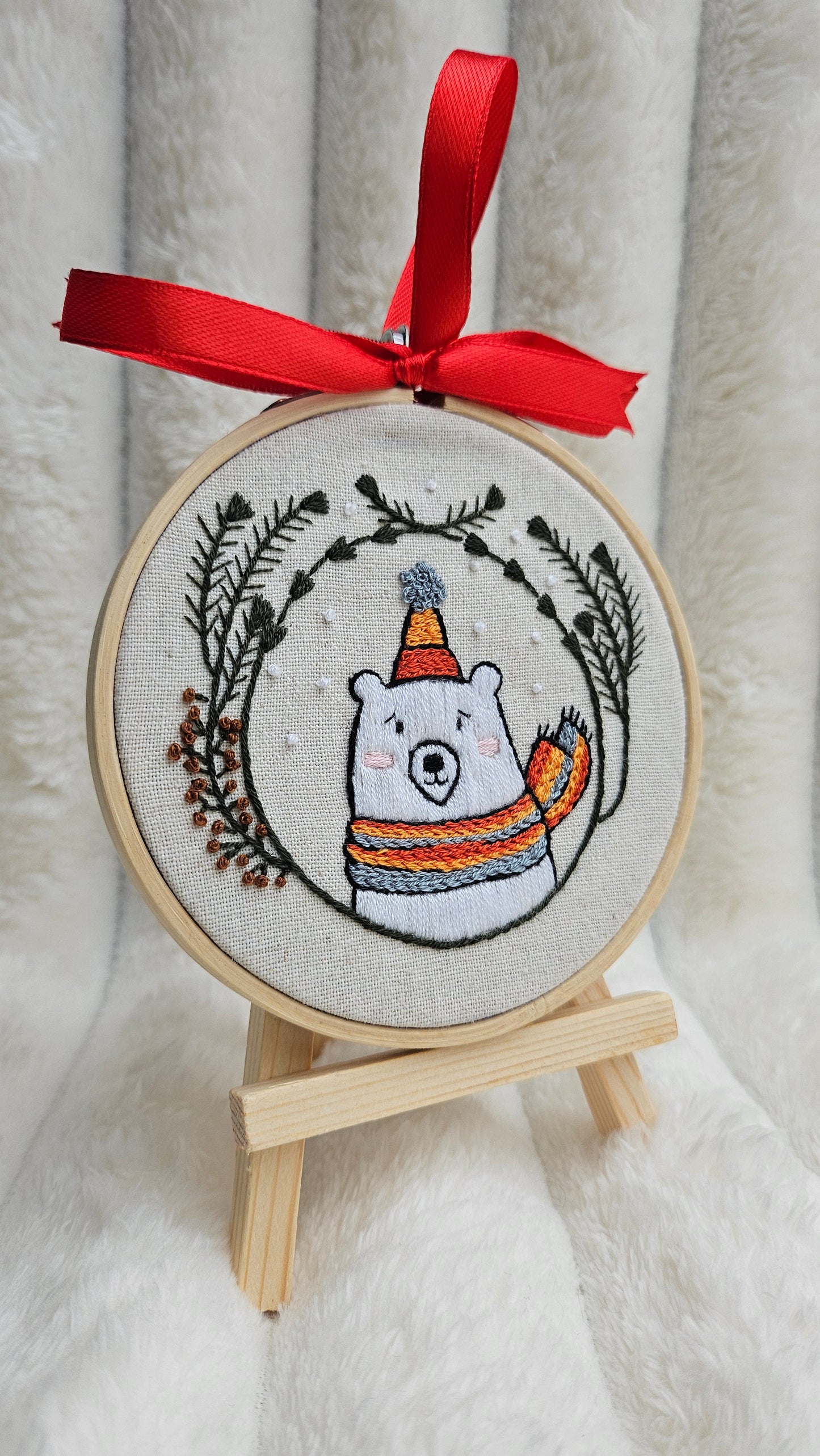 Embroidered Christmas Ornament, Art Display