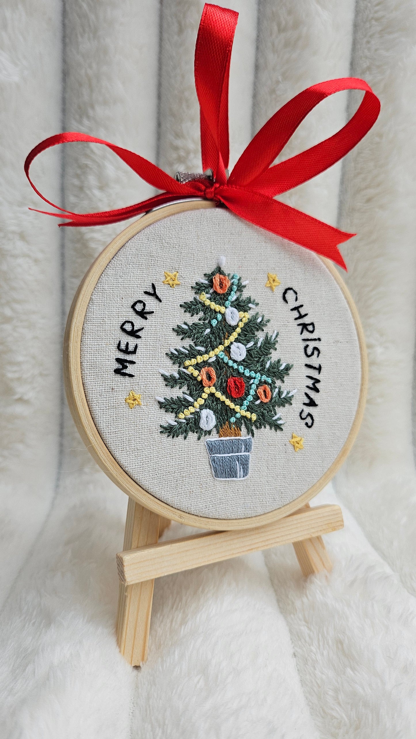 Embroidered Christmas Ornament, Art Display