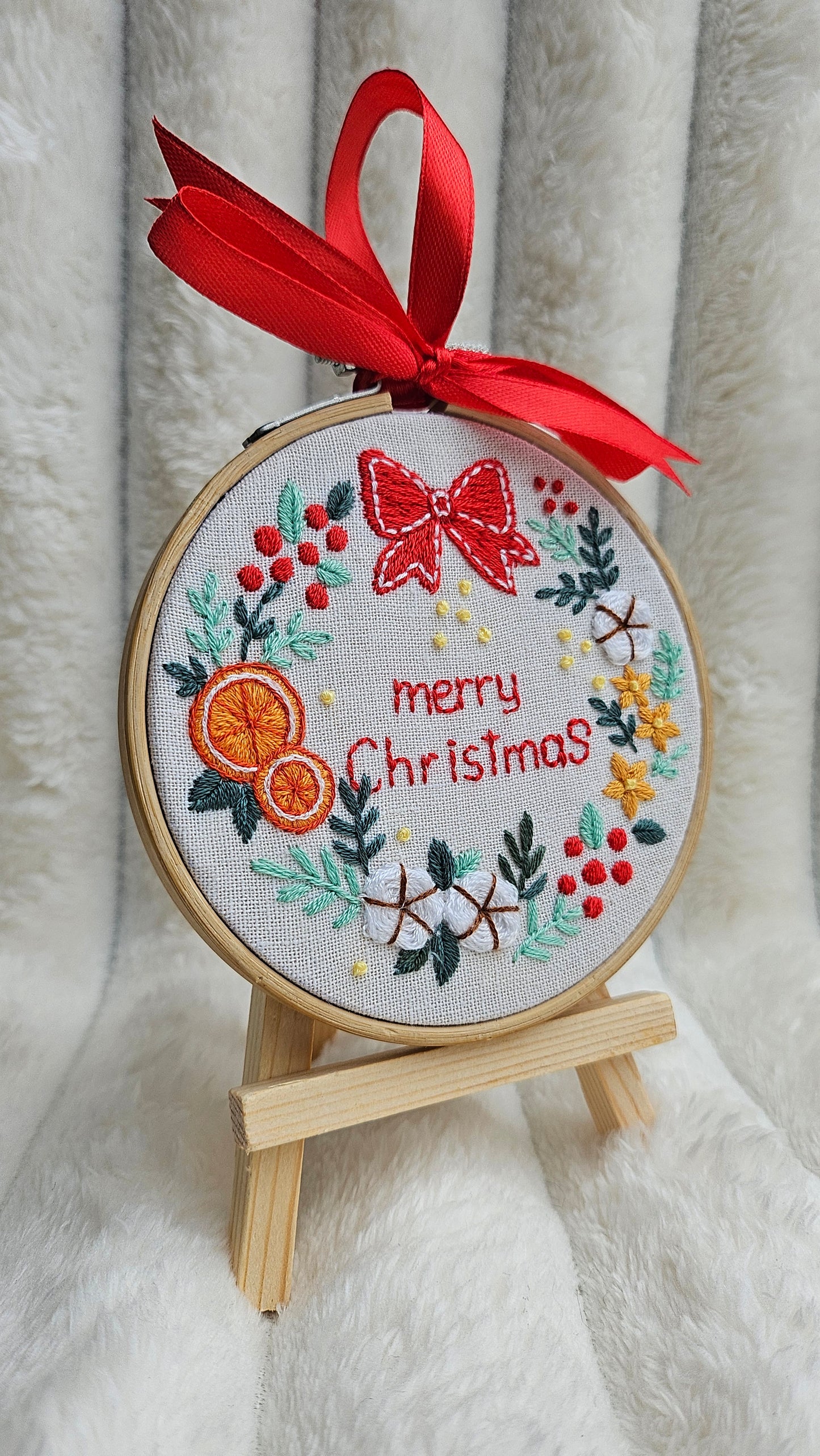 Embroidered Christmas Ornament, Art Display