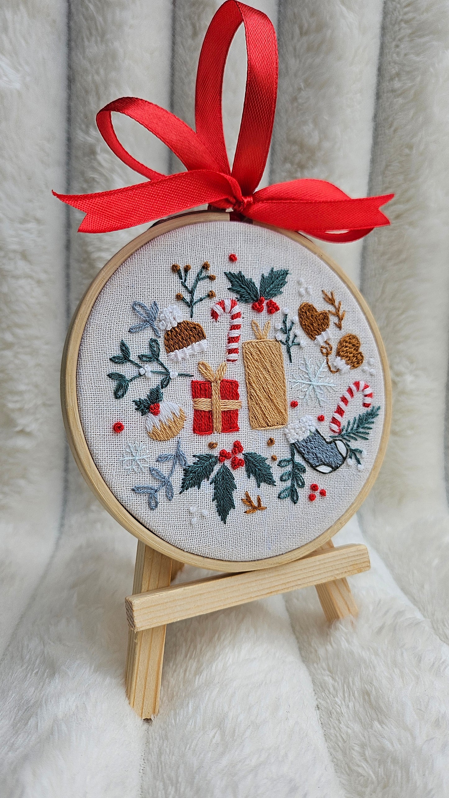 Embroidered Christmas Ornament, Art Display