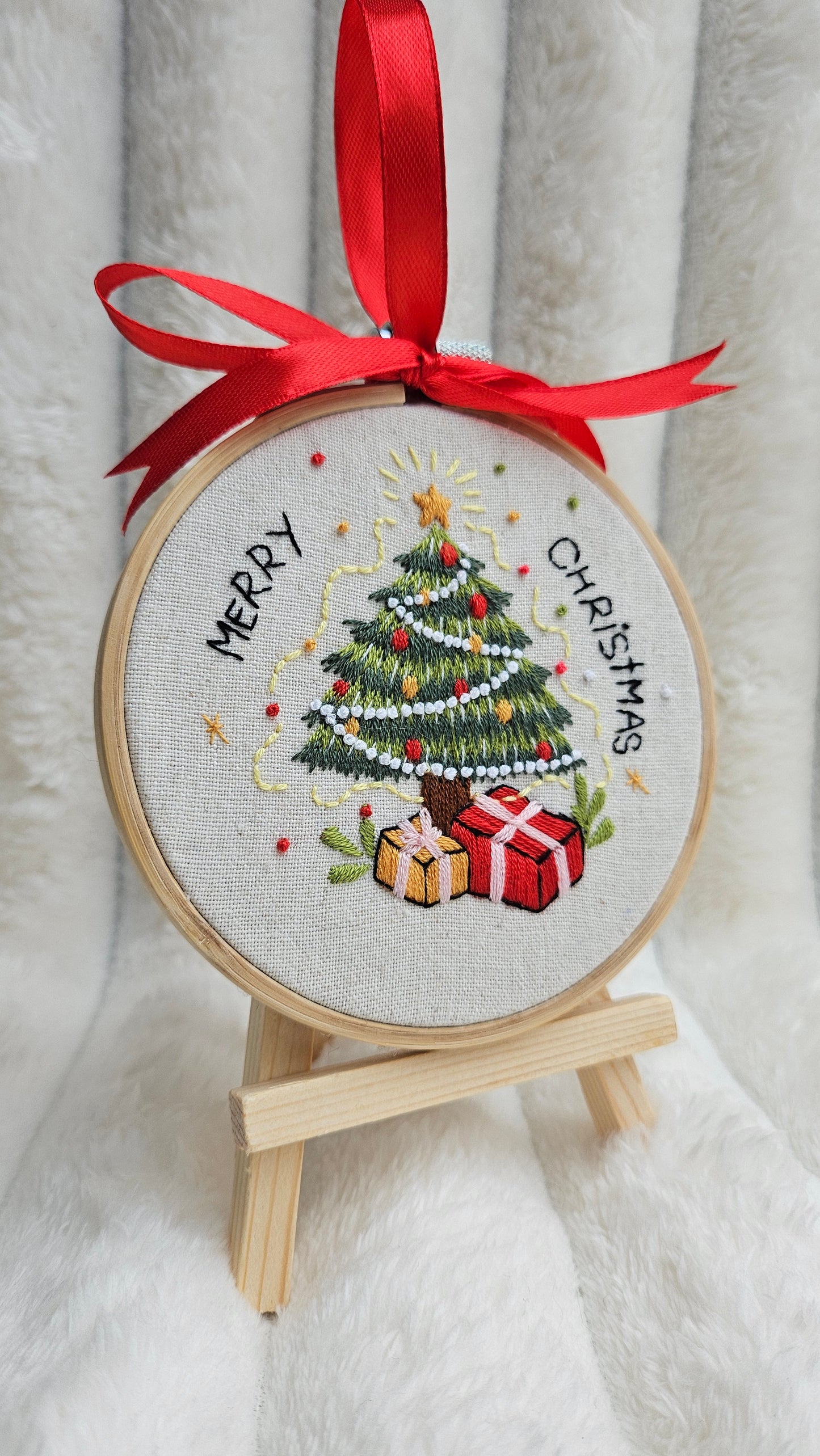 Embroidered Christmas Ornament, Art Display