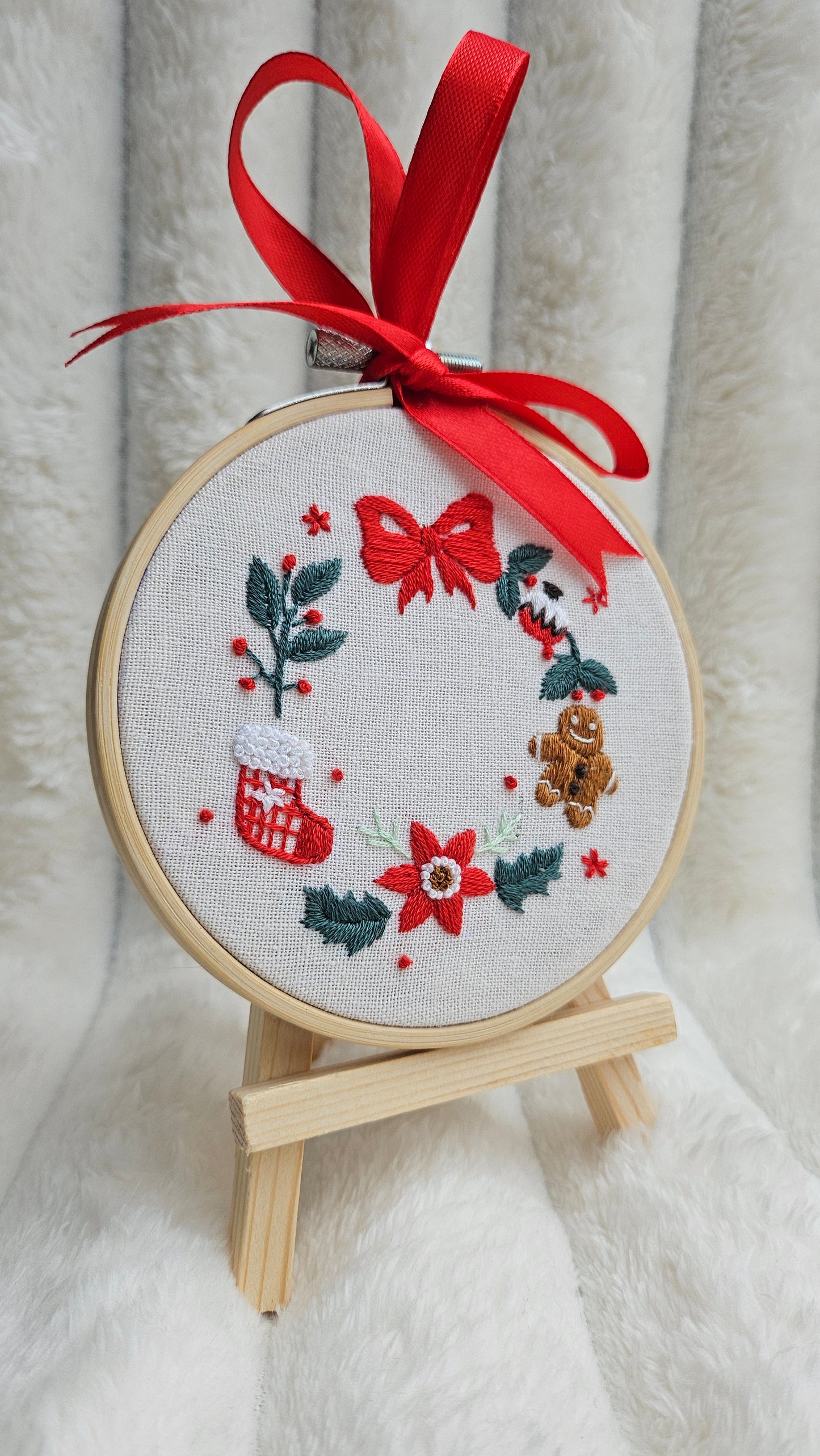 Embroidered Christmas Ornament, Art Display