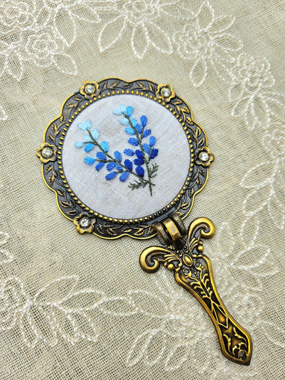 Handmade Vintage Embroidered Round Mirror