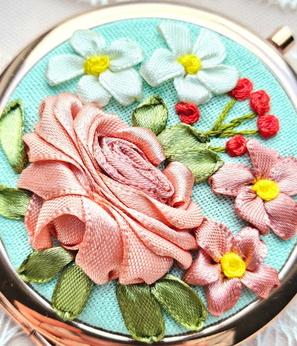 Handmade Vintage Embroidered Compact Mirror - Edition 2